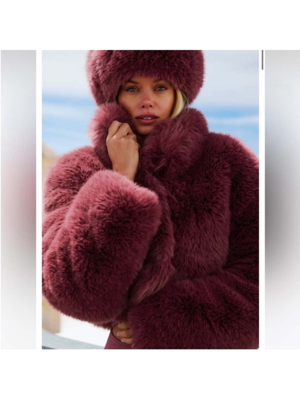 ALO Yoga faux Fur Burgundy Truffle